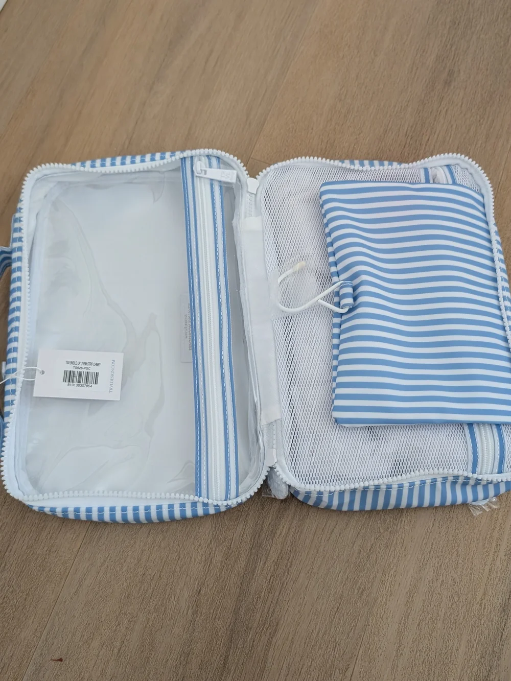 NWT TRVL Design Bundle Up Hanging Toiletry Bag - Pimlico Stripe